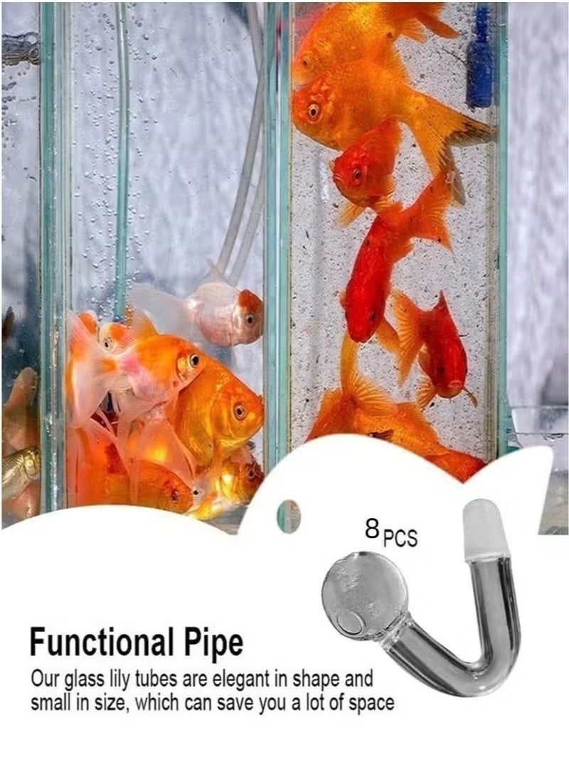 Realfrog 12PCS Glass Inflow Pipe, Inflow Pipe Water Pump Aquarium Filter Tubing, Surface Skimmer, Aquarium Planted Tank Aquascaping Fish Tank Accessories, for Fish Tank(14mm) - Image 3